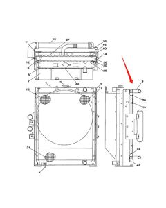 Oil Cooler LN00068 Compatible with CASE CX210 CX210LR Crawler Excavator