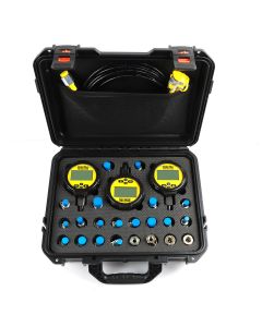 Digital Hydraulic Pressure Test Kit with Dual 70Mpa Gauge, 16Mpa Gauge, 22 Test Couplings, and 3 Test Hoses for Caterpillar & John Deere Excavators and Construction Machinery