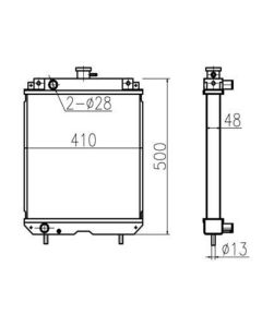 Water Tank Engine Radiator Assembly 1K524-72061 1K52472061 for Kubota Truck DGW400