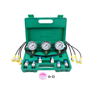 Upgraded Hydraulic Pressure Gauge Kit: Includes 3 Pressure Gauges, 6 Test Couplings, 3 Test Hoses, and 1 Storage Case 