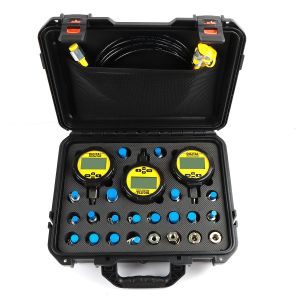 Digital Hydraulic Pressure Test Kit with Dual 70Mpa Gauge, 16Mpa Gauge, 22 Test Couplings, and 3 Test Hoses for Caterpillar & John Deere Excavators and Construction Machinery